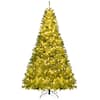 Front. Costway - Costway 8 FT Pre-Lit Artificial Christmas Tree with 1528 Branch Tips 1200 Warm White LED Lights 3 Lighting Modes - Green.
