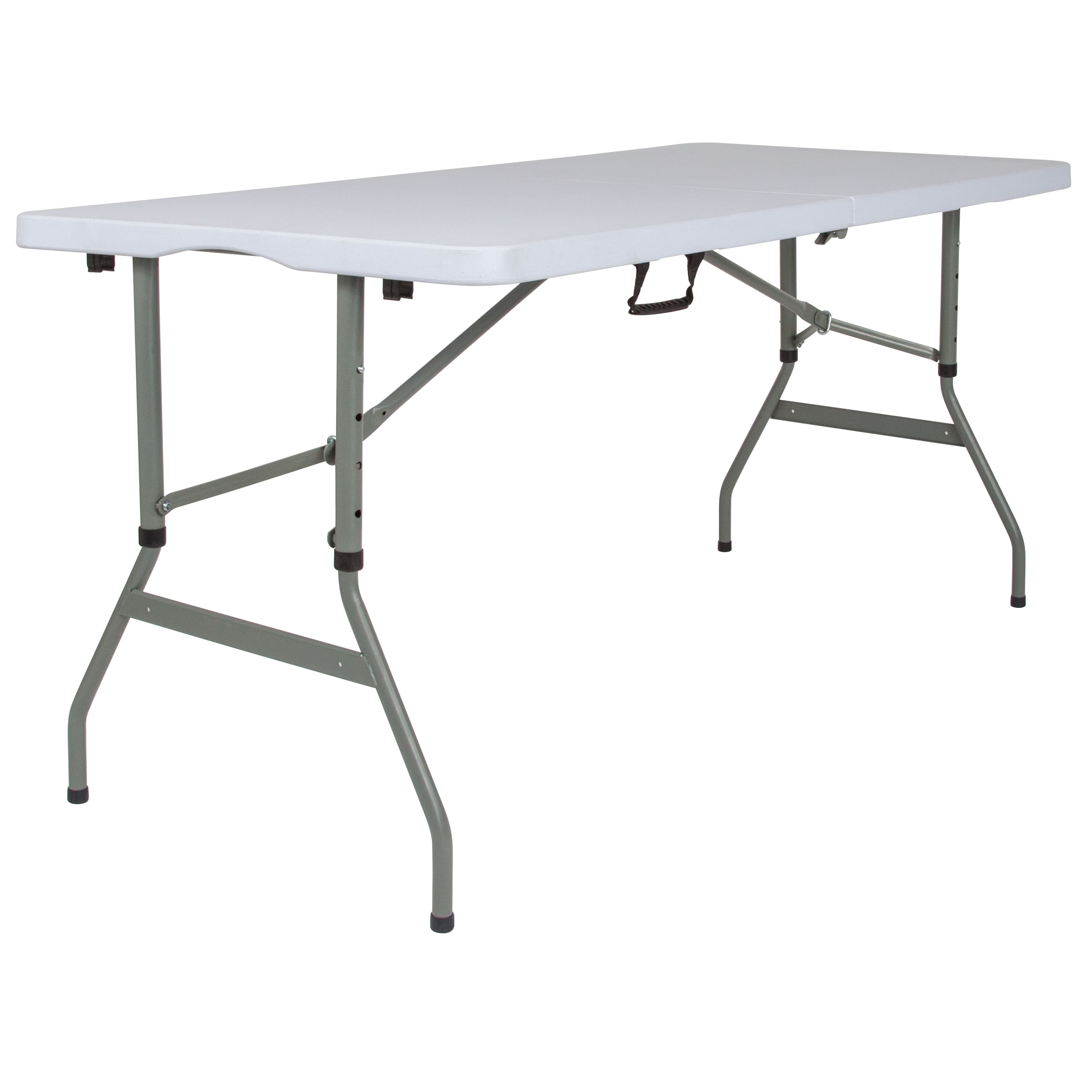 Alamont Home - 5-Foot Height Adjustable Bi-Fold Plastic Banquet and Event Folding Table with Carrying Handle - Granite White price history on PriceWatchPro