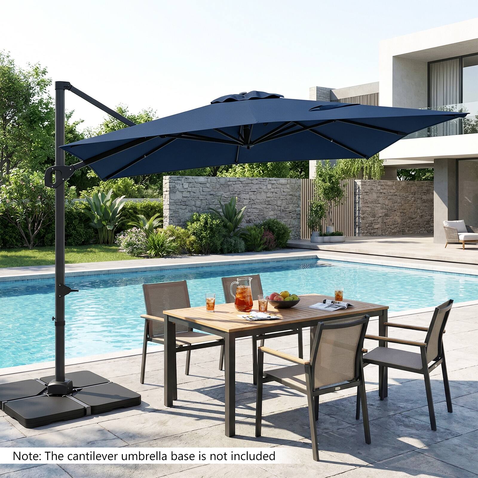Note: The cantilever umbrella base is not included