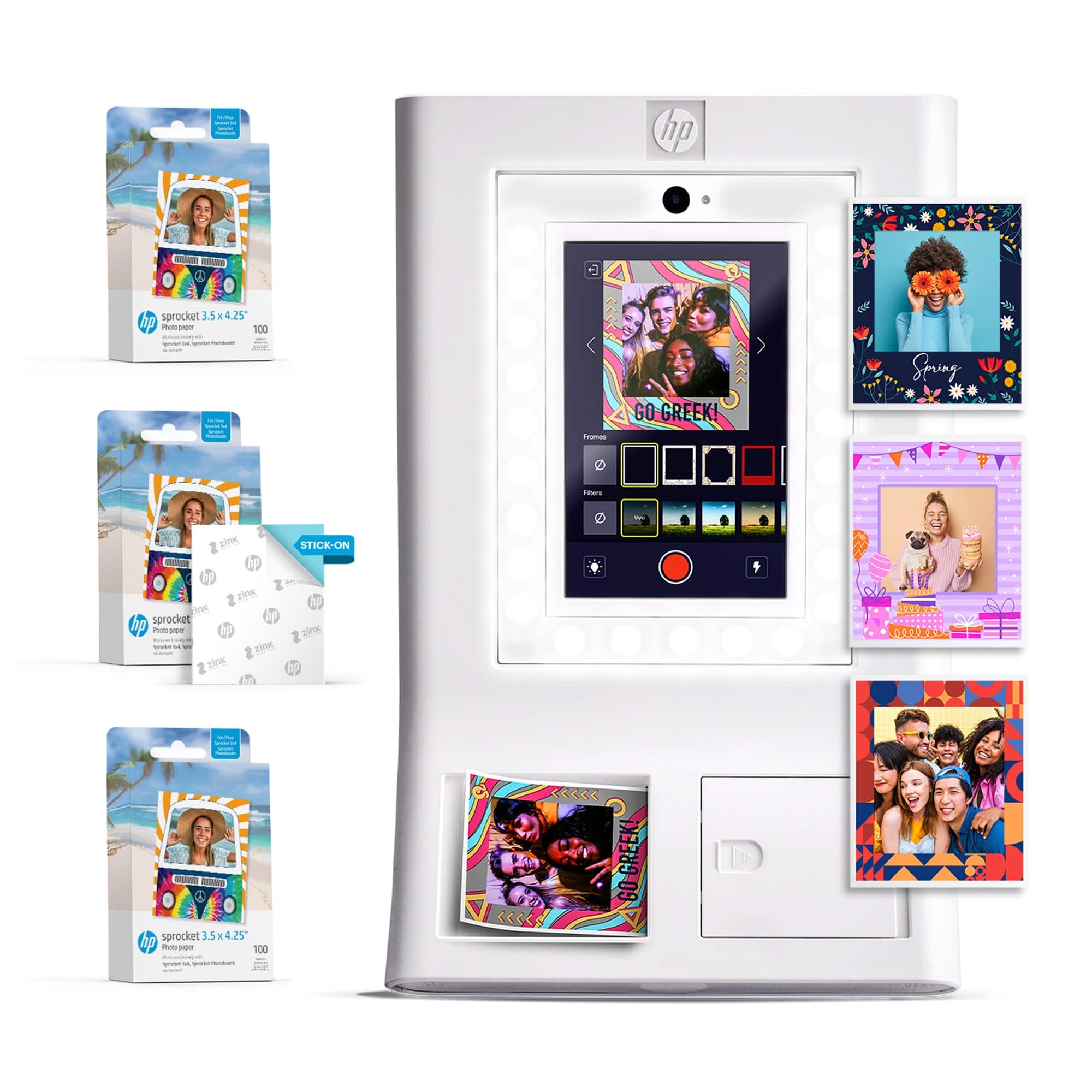 "HP - Photobooth 3x4"" Photo Printer Bundle w/3.5 x 4.25” Zink Photo Paper (300 Sheets) - Gray" price history on PriceWatchPro