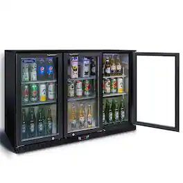 Boyel Living - Beverage Fridge 11.3 Cu Ft 3 Glass Door 480 Cans 53.2-in L x 20.5-in W x 35.4-in H Commercial Cooler - Black
