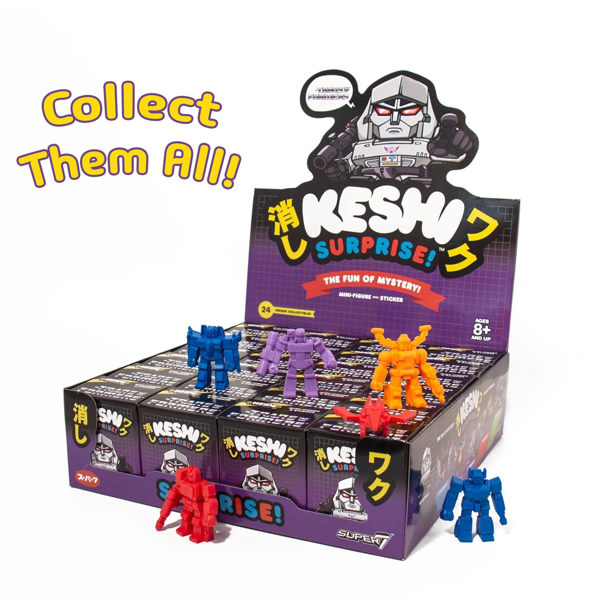 Collect Them All!  
KESH!  
SURPRISE!  
THE FUN OF MYSTERY!  
MINI-FIGURE - STICKER  
24  
AGES 8+ AND UP  
SUPER