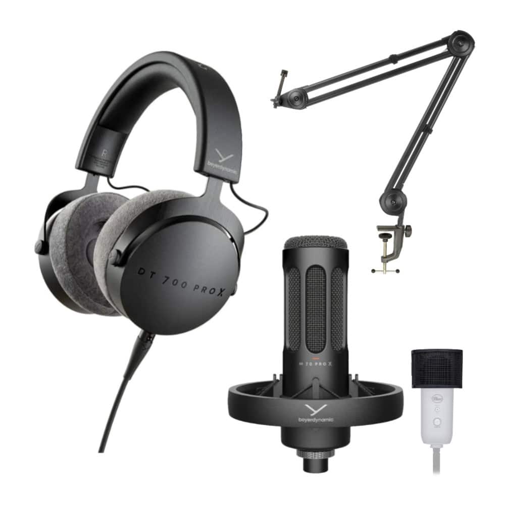 Beyerdynamic - DT 700 Pro X Closed Back Headphone with Condenser Microphone Bundle - Black