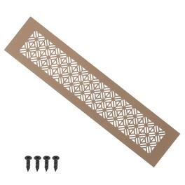 Unique Bargains - 14"x3" Door Air Vent Cover, Heavy Duty Aluminum Alloy Grille Louvered with Mounting Screws for Cabinet Wardrobe - Brown