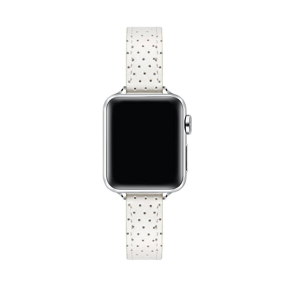 Back. Posh Tech - Carmen Perforated Leather Band for Apple Watch - Off White.