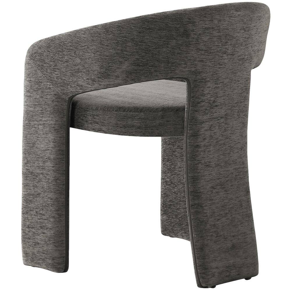 Alt View 4. Meridian Furniture - Rendition Grey Plush Fabric Dining Chair Set of 2 - Grey.