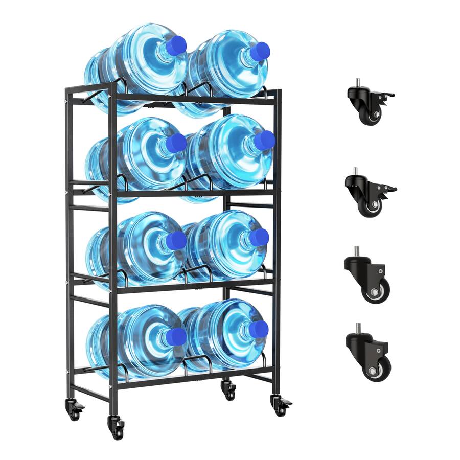 JETRANSPORT Heavy Duty 3 Tiers Water Rack Double Row With 4 Wheels ...
