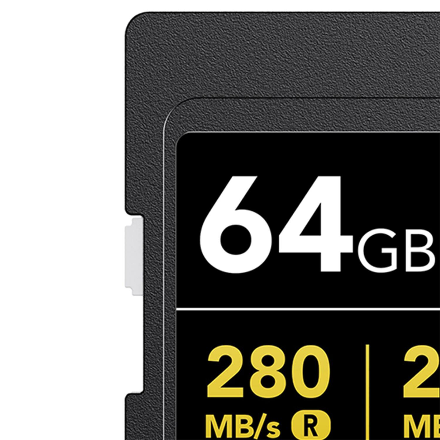 64GB  
280 MB/s R  
2 MB/s