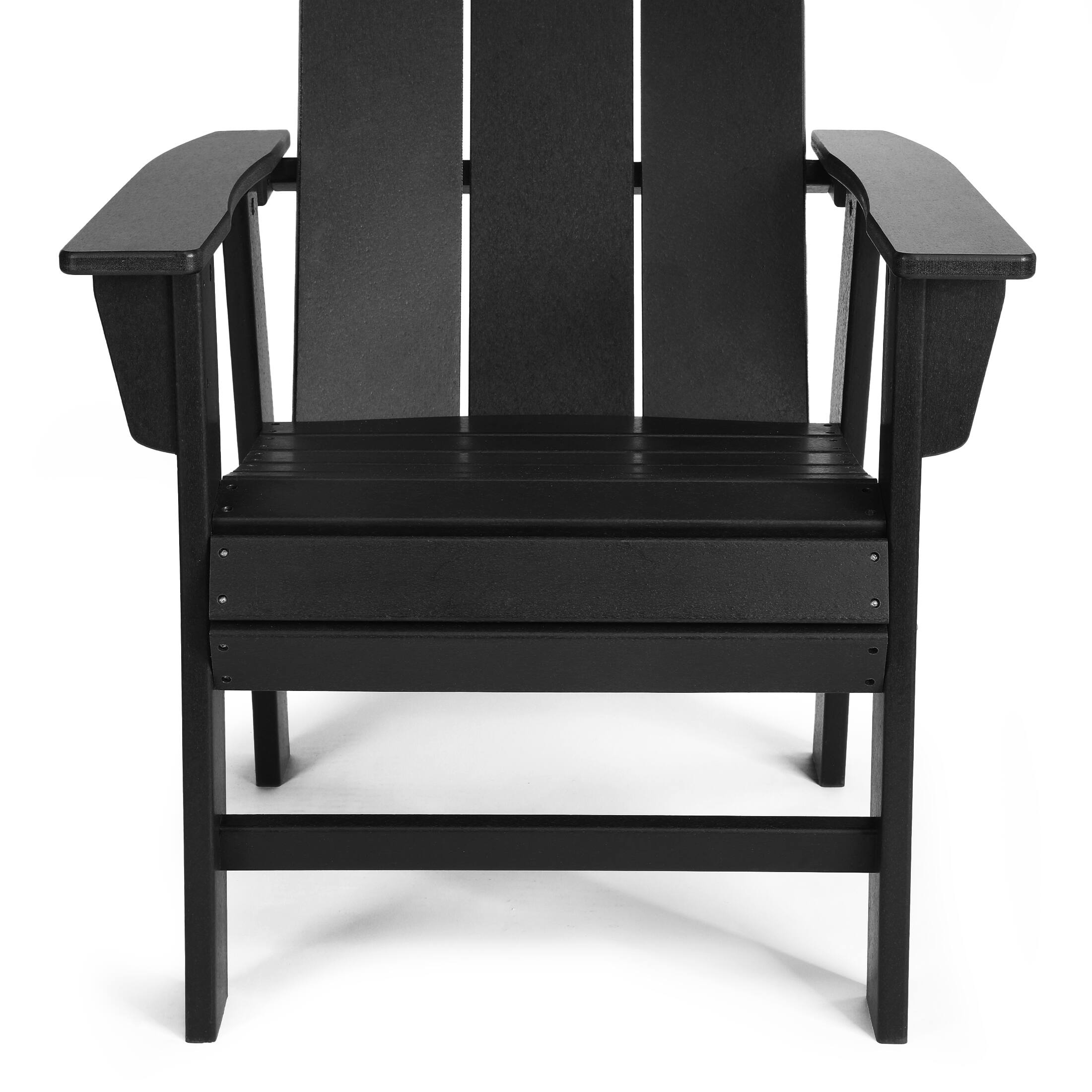 Alt View 4. WestinTrends - WestinTrends Ashore Outdoor Patio HDPE Plastic Modern Adirondack Dining Chair - Black.