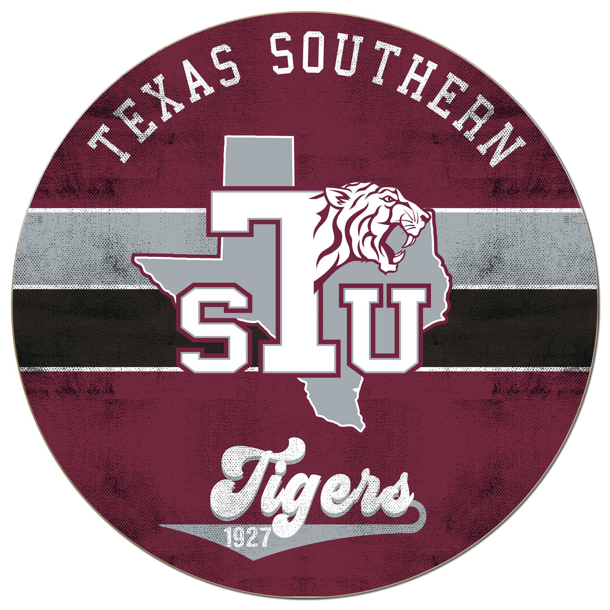 Texas Southern Tigers 20'' x 20'' Retro Logo Circle Sign