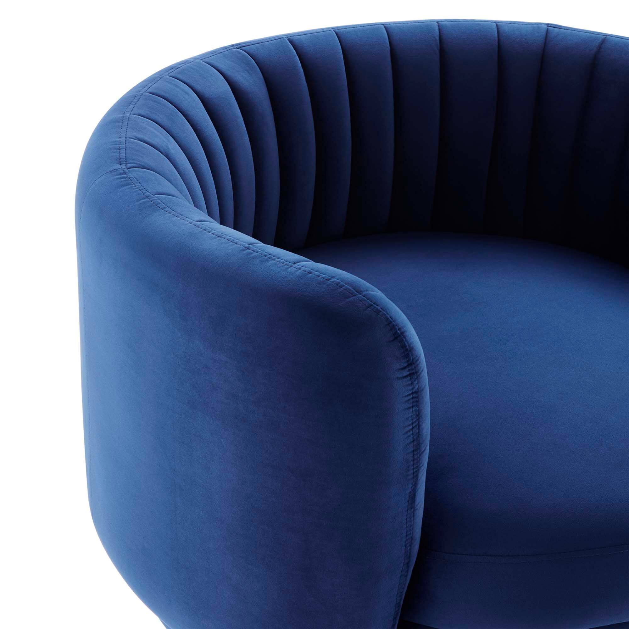 Alt View 3. Modway - Embrace Tufted Performance Velvet Swivel Chair by Modway - Gold Navy.