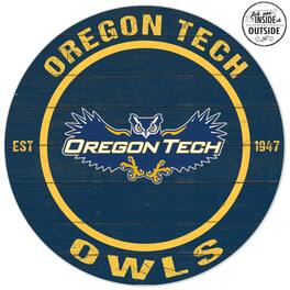 Jardine - Oregon Tech Hustlin' Owls 20'' x 20'' Indoor/Outdoor Weathered Circle Sign - Blue