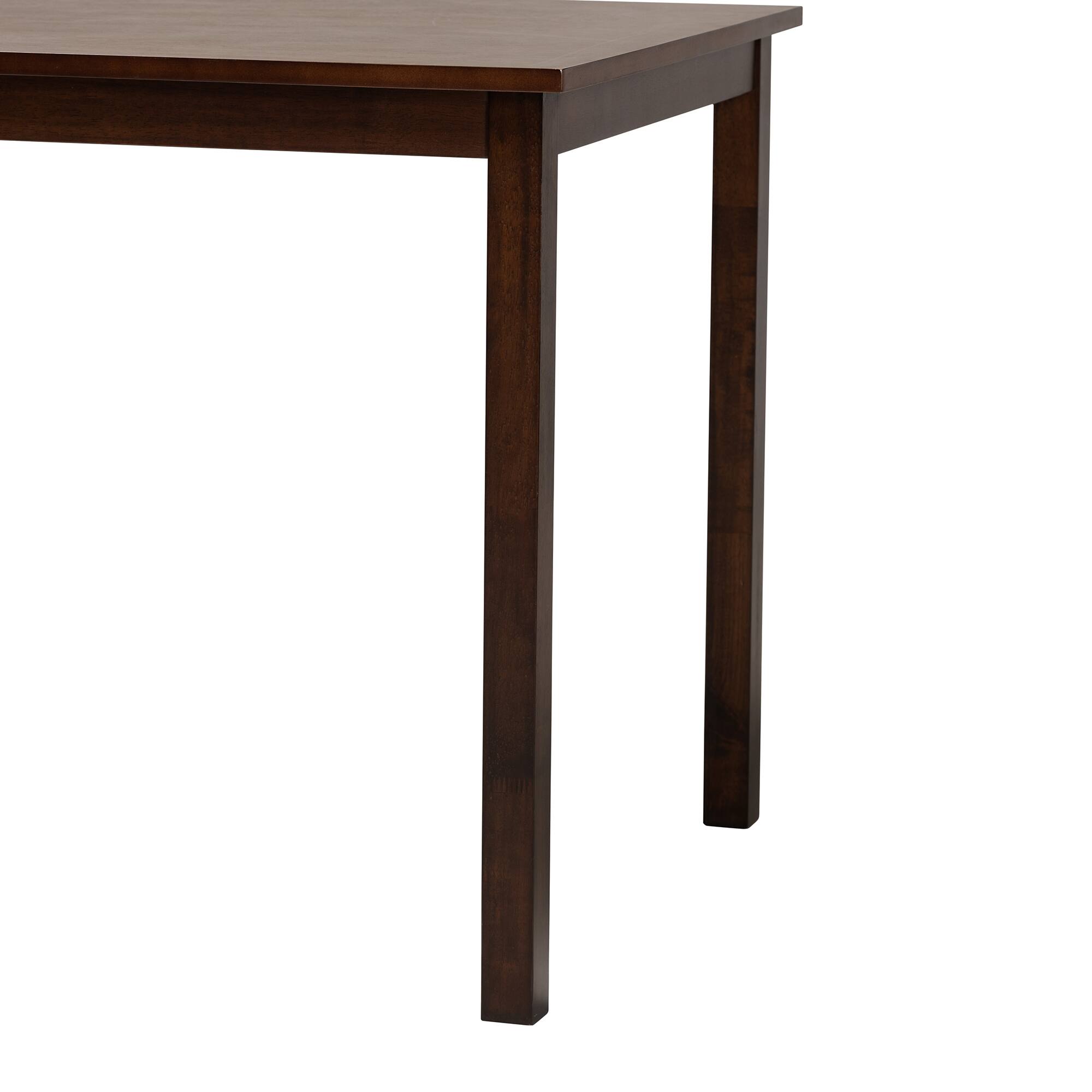 Back. Baxton Studio - Andrew Modern Dining Table - Dark Brown.