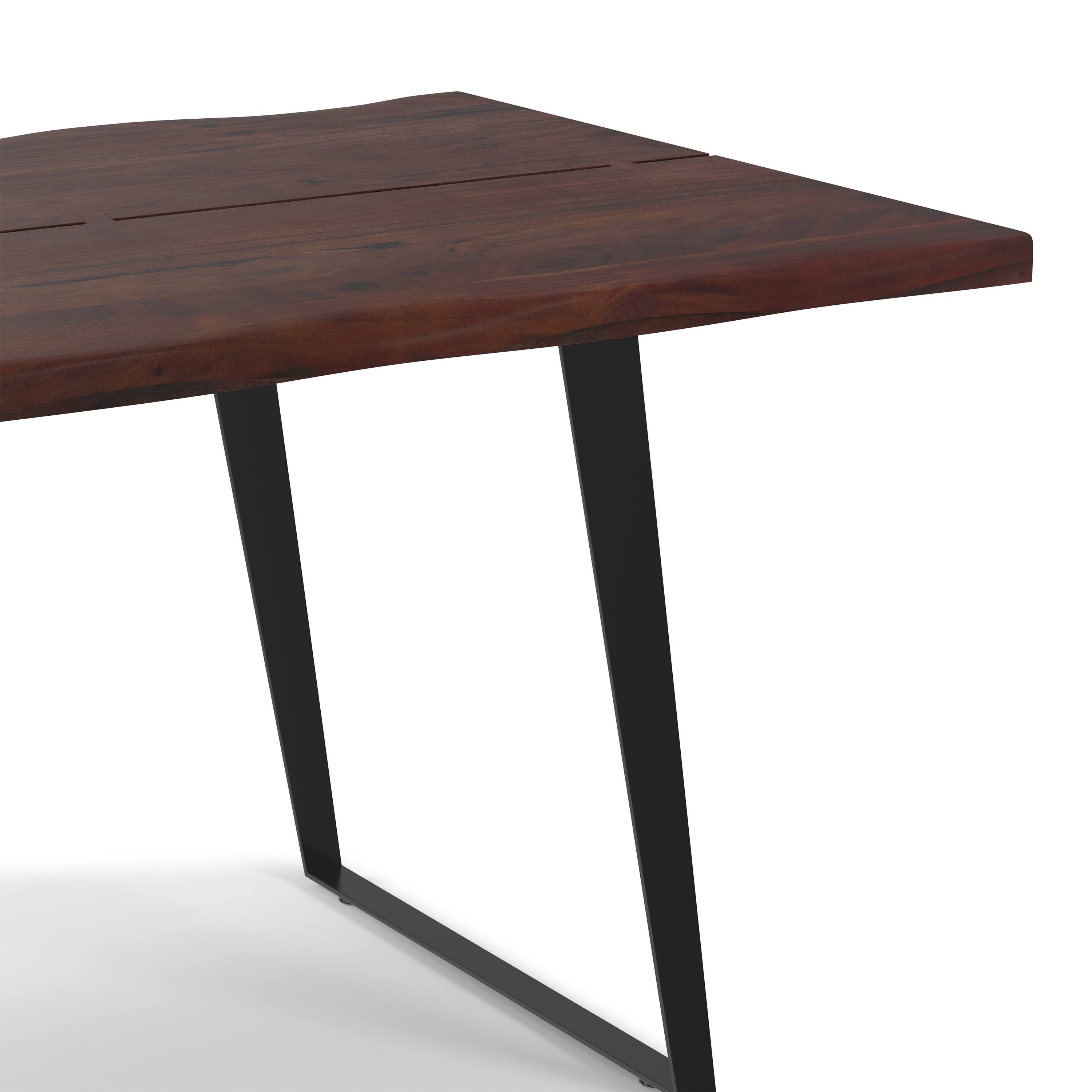 Alt View 6. Simpli Home - Delta 72 inch x 36 inch Rectangle Modern Industrial Dining Table in Dark Walnut - Dark Walnut.
