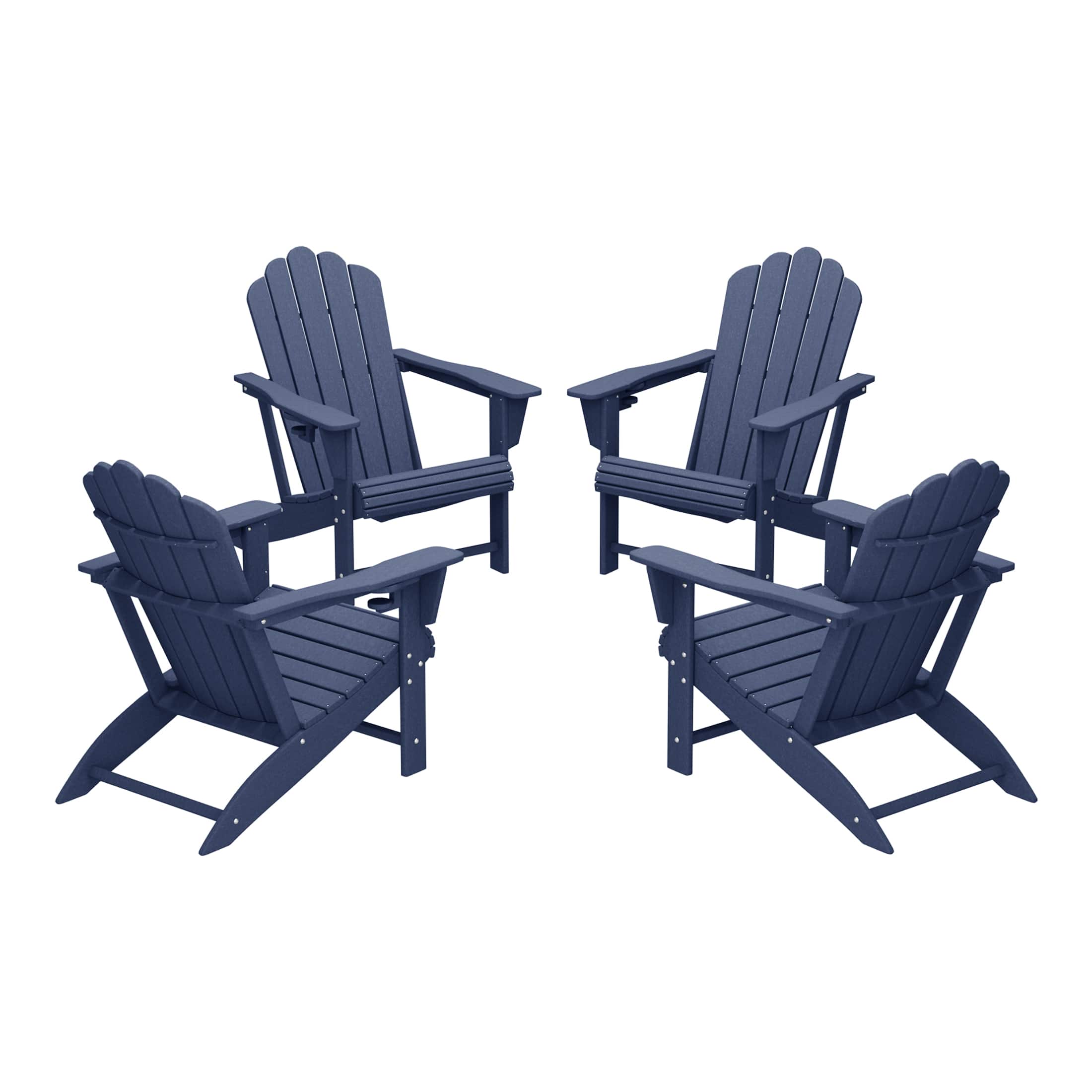 WestinTrends - Highland Outdoor Patio HDPE Adirondack Chairs With Cup Holders (Set of 4) - Navy Blue price history on PriceWatchPro