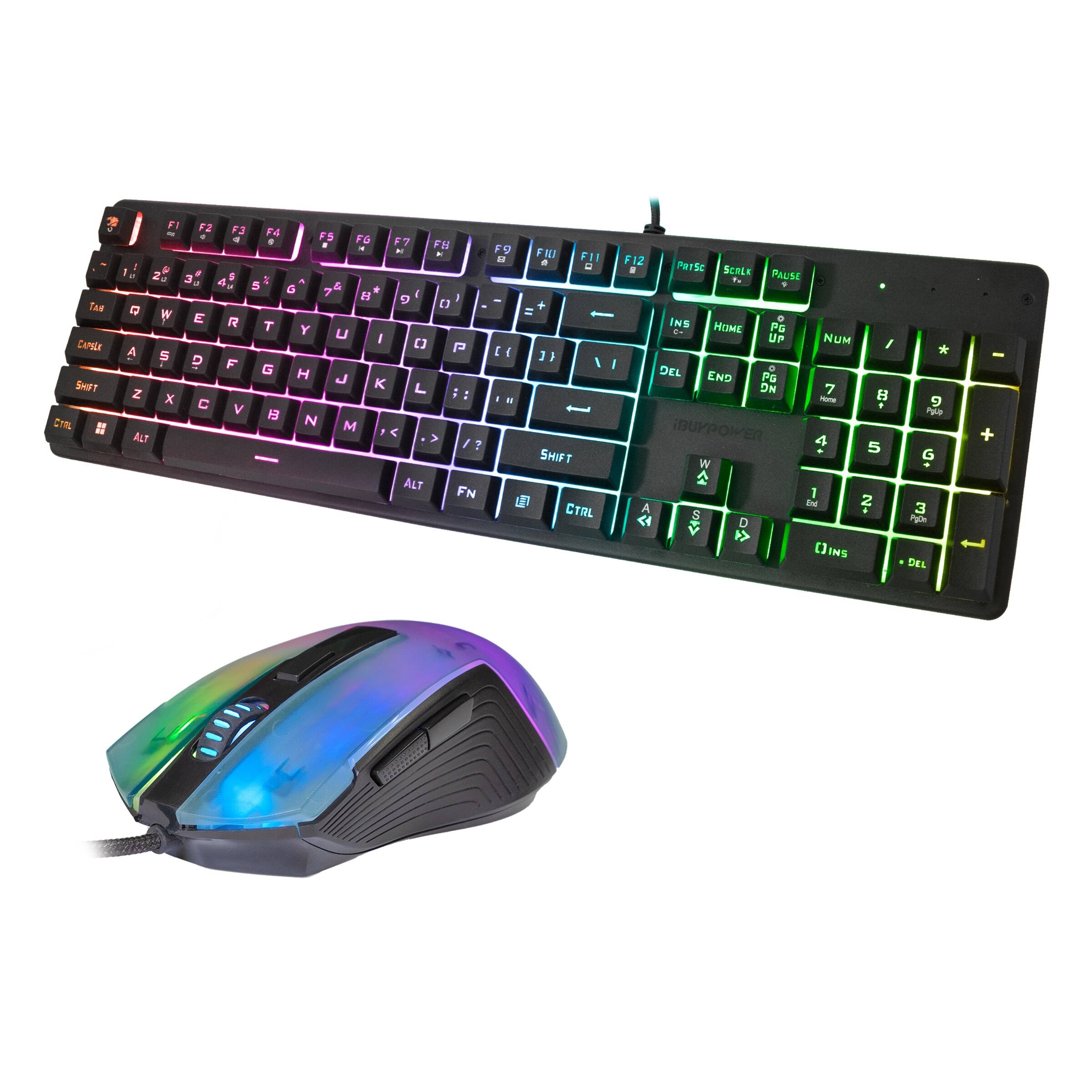 Angle. iBUYPOWER - iBUYPOWER - Chimera KM7 Full-Size Wired Membrane RGB Keyboard and Optical Mouse Bundle - Black.