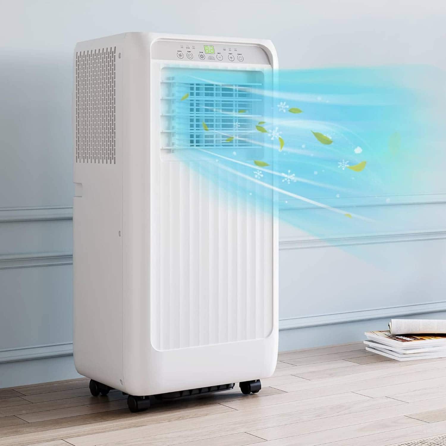 Acekool - 10000 Btus Portable Air Conditioner, Cool/ Fan/ Dry 3-in-1 Mini Standing AC Unit - White