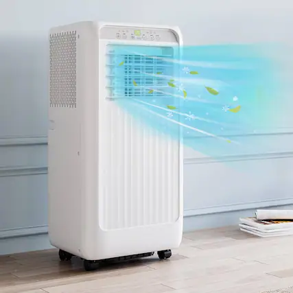 Front. Acekool - 10000 Btus Portable Air Conditioner, Cool/ Fan/ Dry 3-in-1 Mini Standing AC Unit - White.