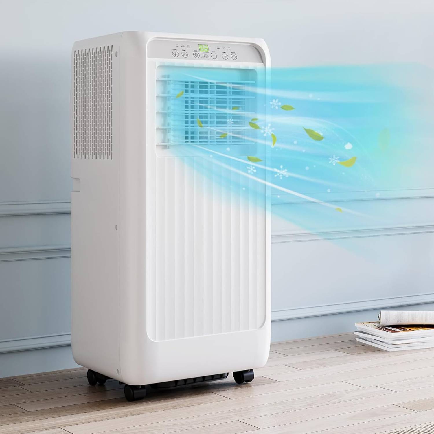 Front. Acekool - 10000 Btus Portable Air Conditioner, Cool/ Fan/ Dry 3-in-1 Mini Standing AC Unit - White.