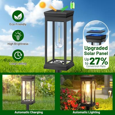Nordic Hygge Solar Pathway Lights Outdoor, 8 Pack Large LED Solar Nordic Hygge Solar Pathway Lights Outdoor, 8 Pack Large LED Solar