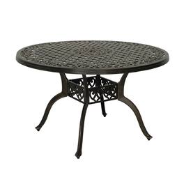 Mondawe - 47" cast aluminum round dining table - Bronze