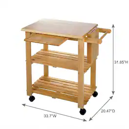 FurniFact - Solid Wood Kitchen Cart With Storage - Natural