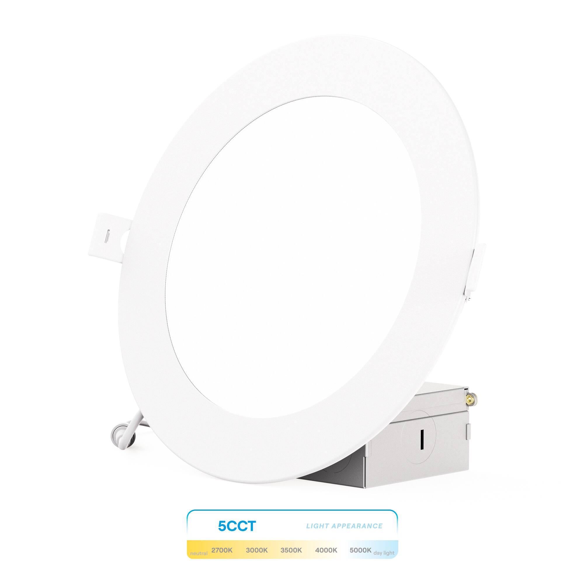 Infibrite - 6 Inch 5CCT Selectable New Construction 12 Watt 1200LM 0-10V Dimmable LED Light 120-277V - White