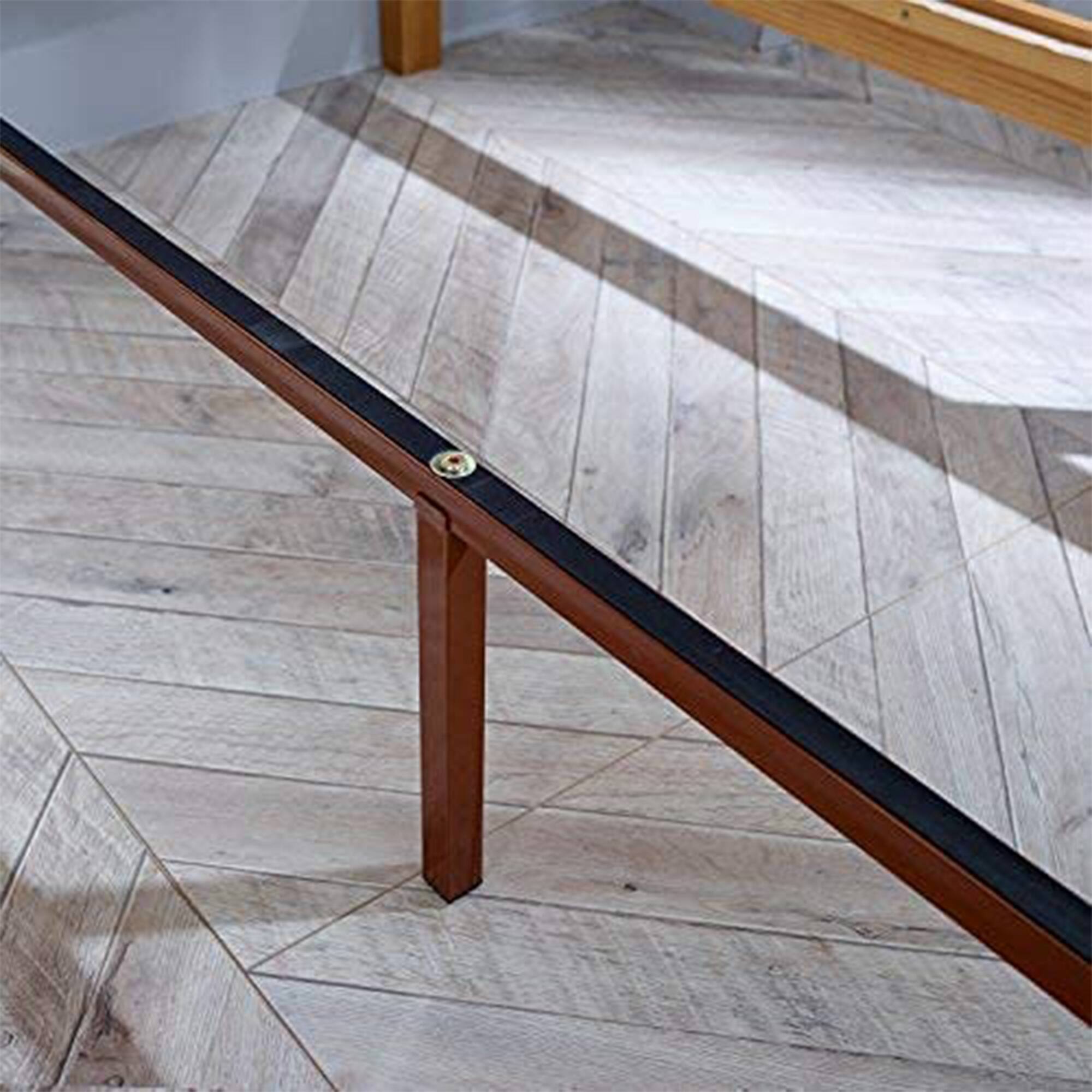 Alt View 4. MUSEHOMEINC - MUSEHOMEINC Solid Pinewood Rustic Platform Bed with 2 Way Design Headboard, King - Teak.