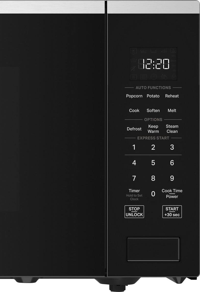 Sure, here is the corrected and grouped text from the image:

---

**18:20**

**AUTO FUNCTIONS**
- Popcorn
- Potato
- Reheat
- Cook
- Soften
- Melt

**OPTIONS**
- Defrost
- Keep Warm
- Steam
- Clean

**EXPRESS START**
- 1
- 2
- 3
- 4
- 5
- 6
- 7
- 8
- 9

**Timer**
- Hold to Set Clock

**Cook Time**
- 0

**Power**

**STOP UNLOCK**

**START +30 sec**

---