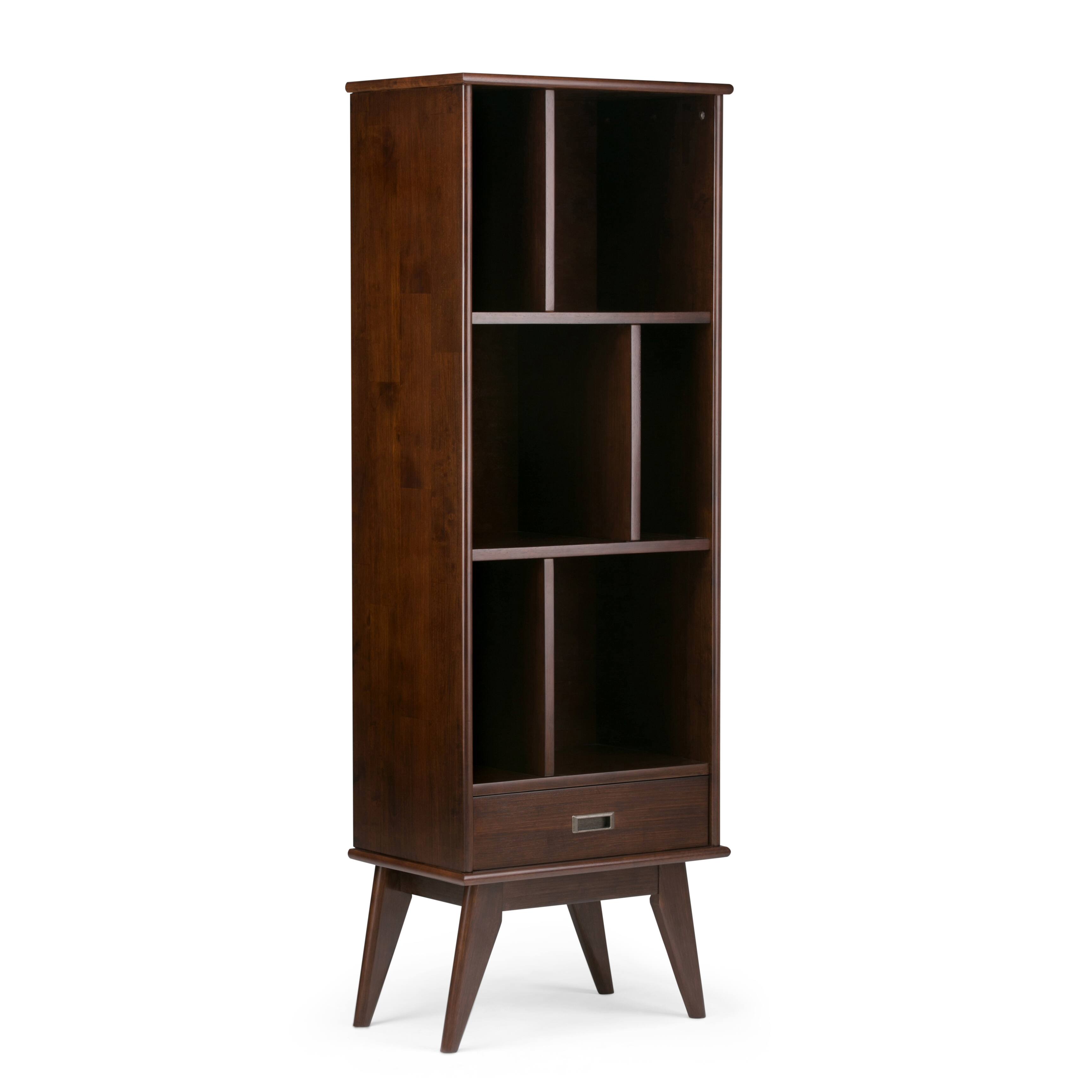 Alt View 2. Simpli Home - Draper 22 inch 6 Cubbie Bookcase (Set of 2) - Medium Auburn Brown.