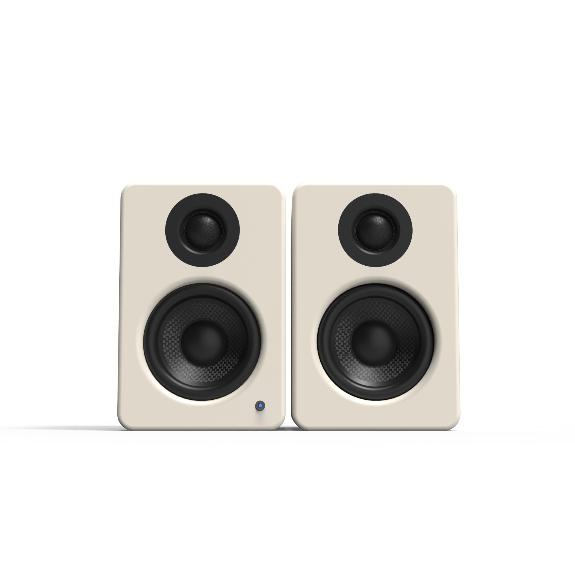 Angle. Kanto - Kanto YU2 Powered Desktop Computer Speakers | 3" Drivers 3/4" Silk Dome Tweeter | 50 W RMS | Pair | Matte Cream - Matte Cream.
