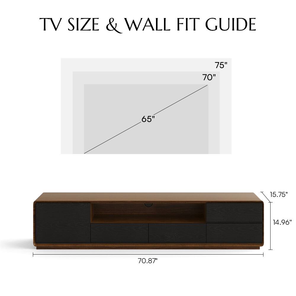 TV SIZE & WALL FIT GUIDE

75" 70" 65"

15.75" 14.96" 70.87"