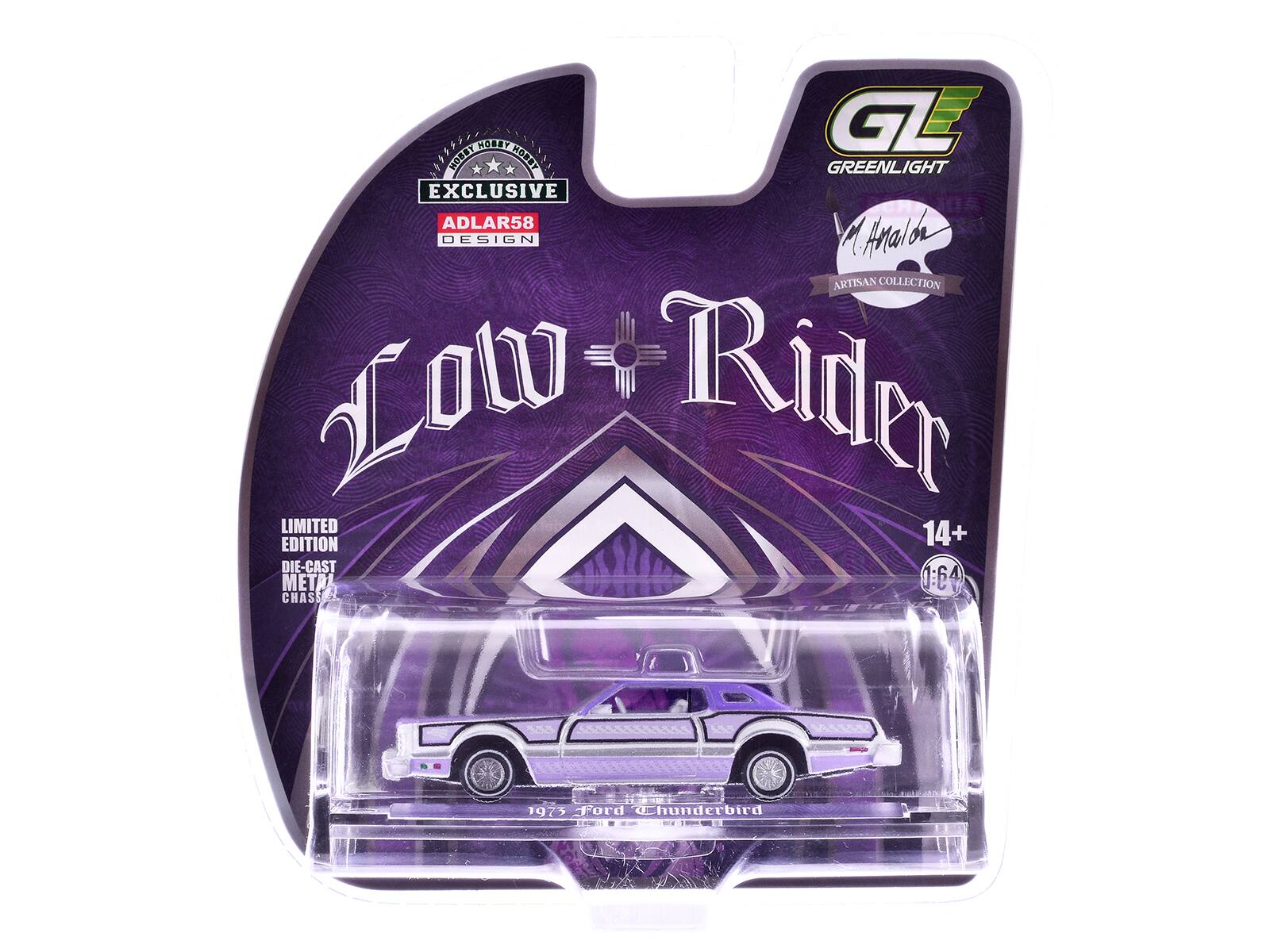 Hobby Greenlight Exclusive ADLAR58 Design Waltero Artisan Collection Low Rider Limited 14+ Edition Die-Cast Metal 1:64 Chassis 1973 Ford Thunderbird