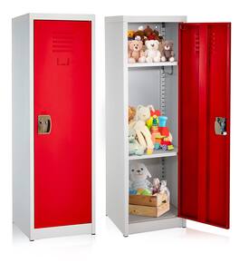 AdirOffice - Storage Locker 629-Series 48" H 1-Tier Steel Locker with Key Lock - Red
