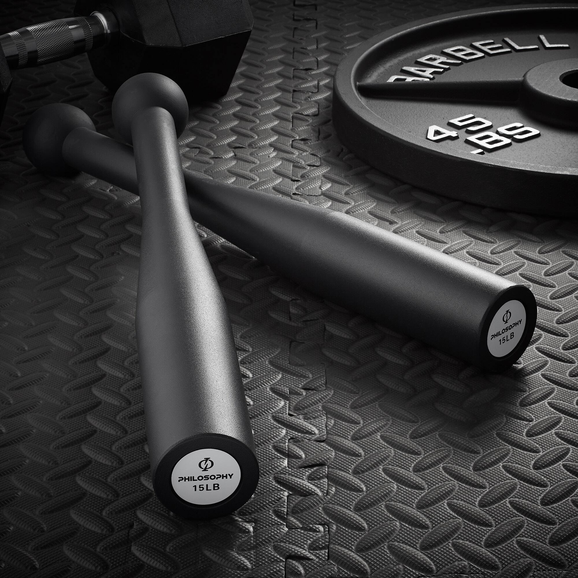 BARBELL 45 BS  
PHILOSOPHY 15LB  
PHILOSOPHY 15LB