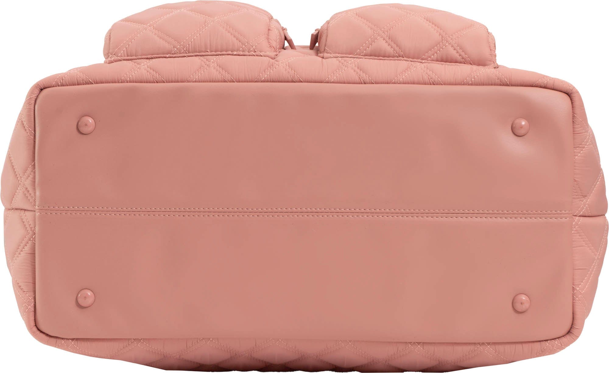Alt View 1. Joan & David - Joan & David 21 Inch Diamond Quilted Puffer Nylon Travel Workbook Tote - Blush - Blush.