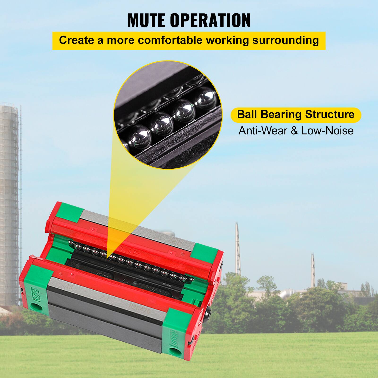 MUTE OPERATION  
Create a more comfortable working surrounding  

Ball Bearing Structure  
Anti-Wear & Low-Noise  

R20470