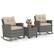 Alt View 1. Costway - Costway 3 PCS Patio Wicker Rocking Set with Tempered Glass Table & Soft Cushions Outdoor - Gray.
