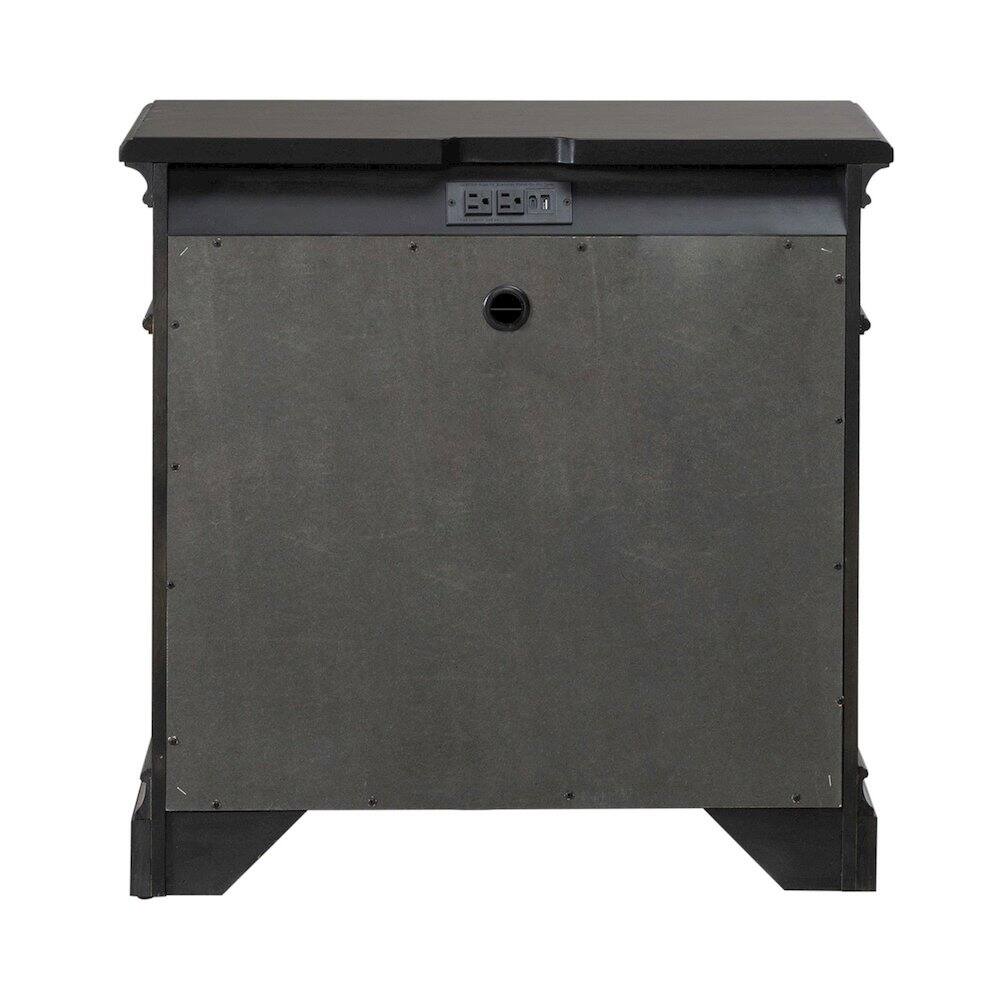 Left. Liberty Furniture Industries - Arden Road Bedroom Nightstand w/ Charging Station AC USB-A USB-C - Satin Cherry - Satin Cherry.