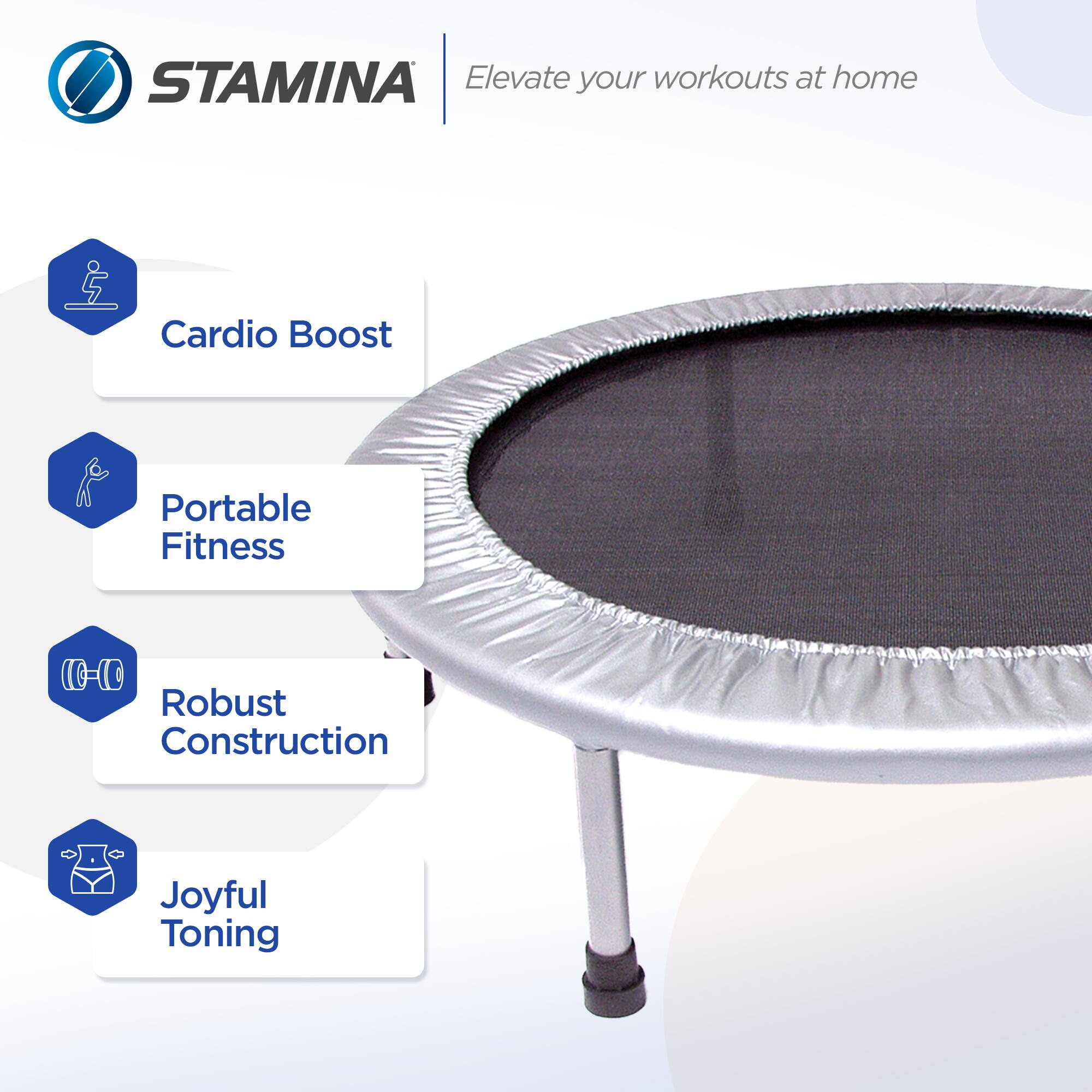 STAMINA  
Elevate your workouts at home  

- Cardio Boost  
- Portable Fitness  
- Robust Construction  
- Joyful Toning