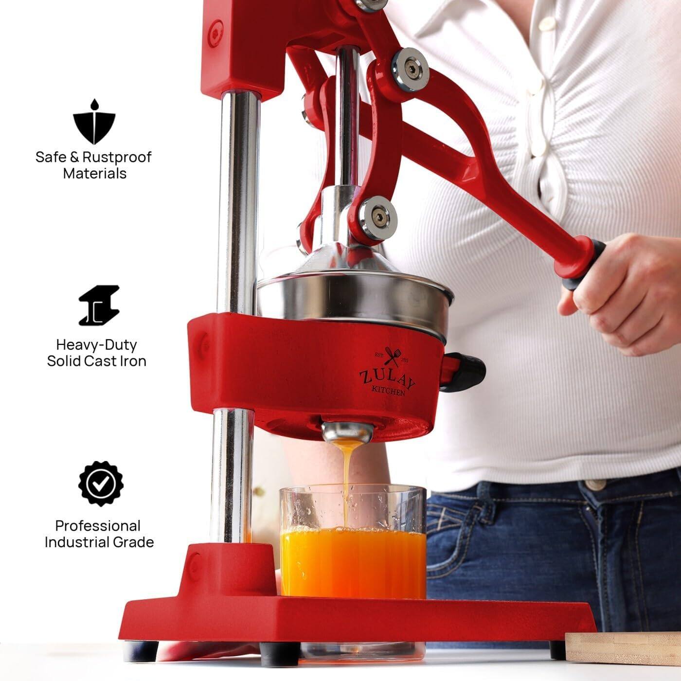 Zulay Kitchen Cast Iron Manual Citrus Press & Orange Squeezer