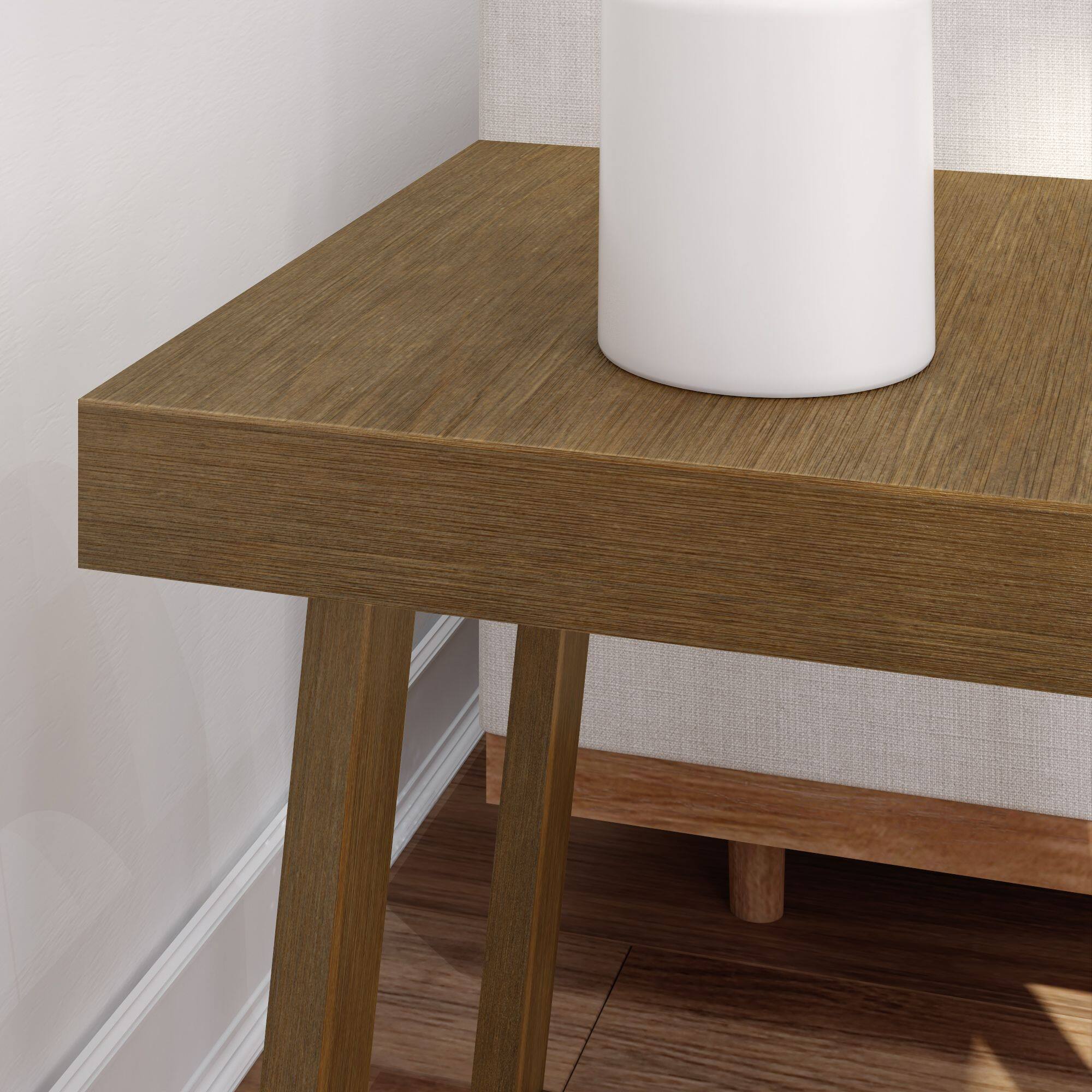 Alt View 4. Plank+Beam - Classic Square Side Table (20in x 20in / 510mm x 510mm), Pecan Wirebrush - Pecan Wirebrush.
