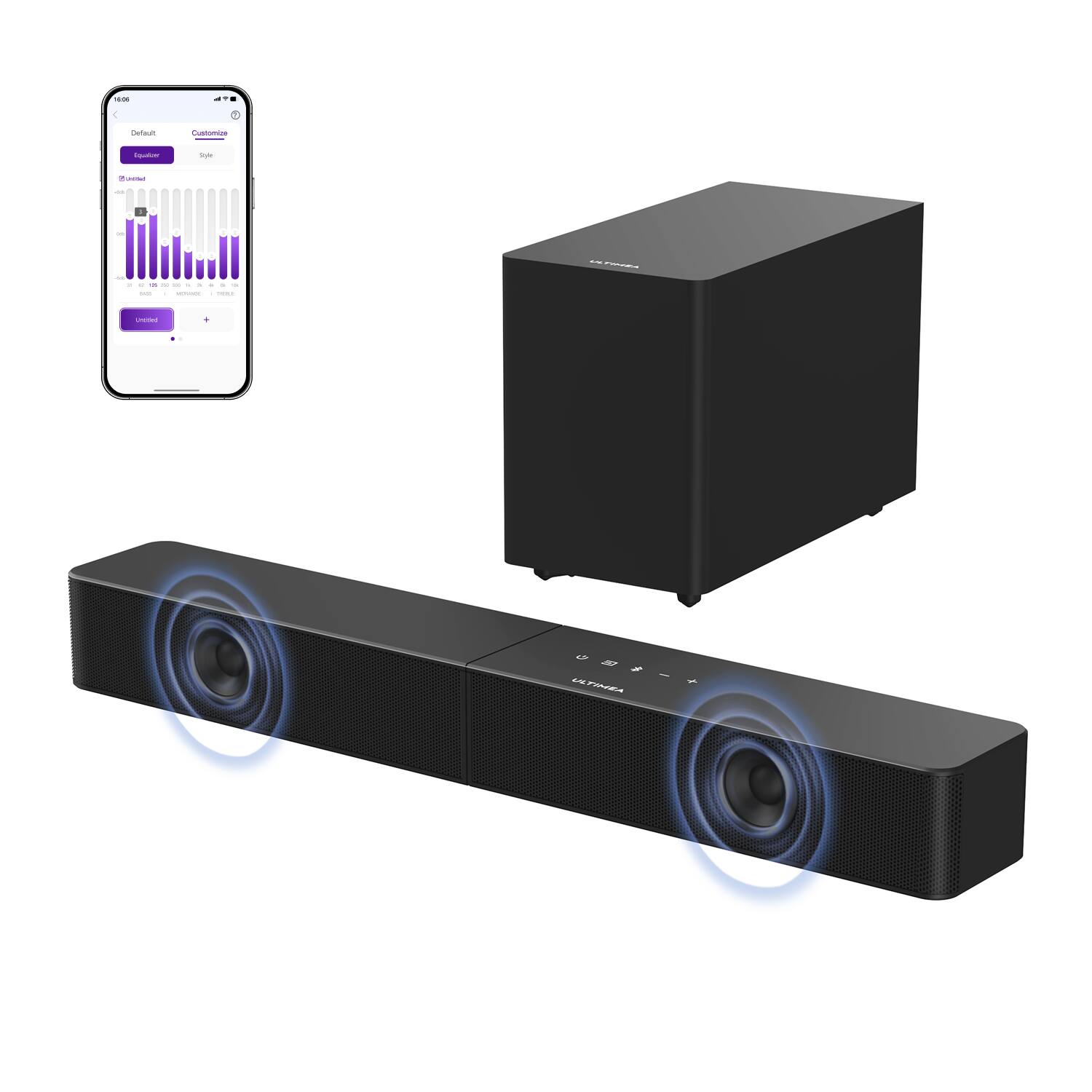 Ultimea - Poseidon R3T 2.1ch Soundbar with Wireless Subwoofer, BassMX & VoiceMX, App Control, Bluetooth, HDMI, 240W - Black price history on PriceWatchPro