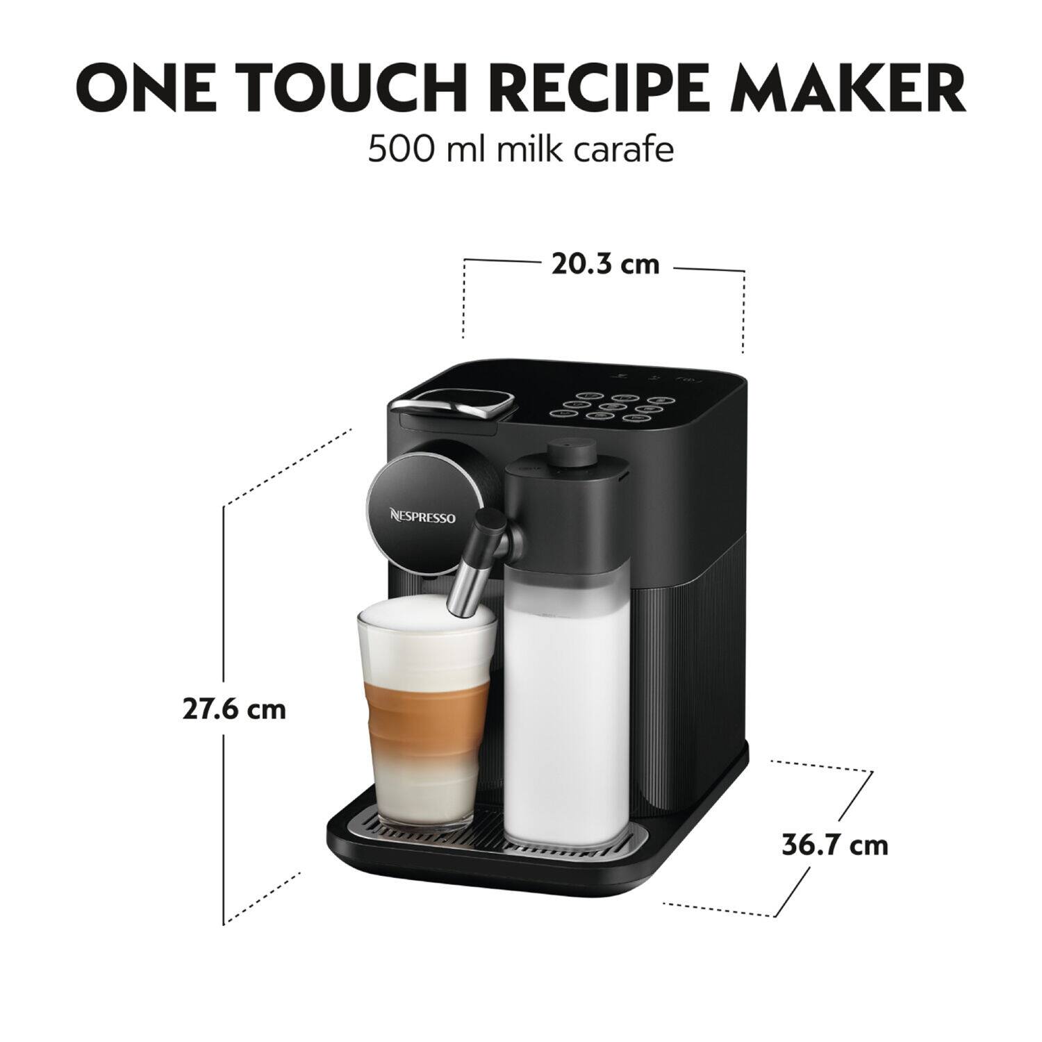 ONE TOUCH RECIPE MAKER 500 ml milk carafe 20.3 cm 27.6 cm 36.7 cm