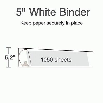 5" White Binder  
Keep paper securely in place  

5.2"  
1050 sheets