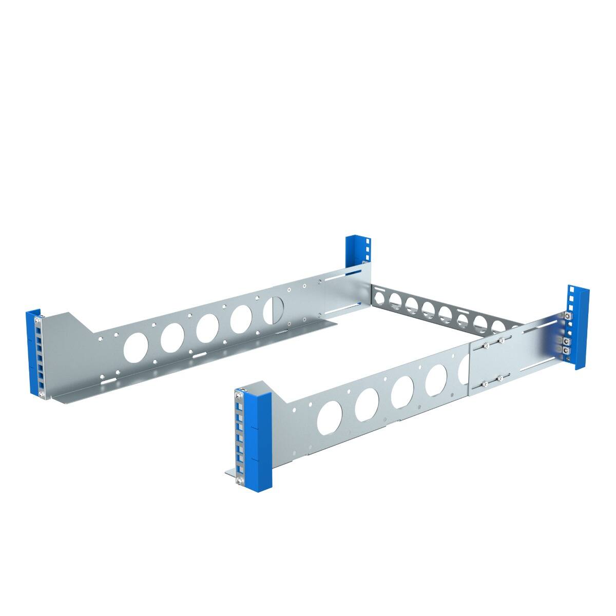 Front. RackSolutions - RackSolutions 3U Universal Rail with 24" Depth and Wirebar “ Adjustable Mounting Depth (10" - 31.5") - Metallic.