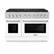 Front. ZLINE - 48 in. Wide 8 Burner 6.7 cu. ft. Freestanding Paramount Gas Range with DuoPro Cooktop - Black Matte.