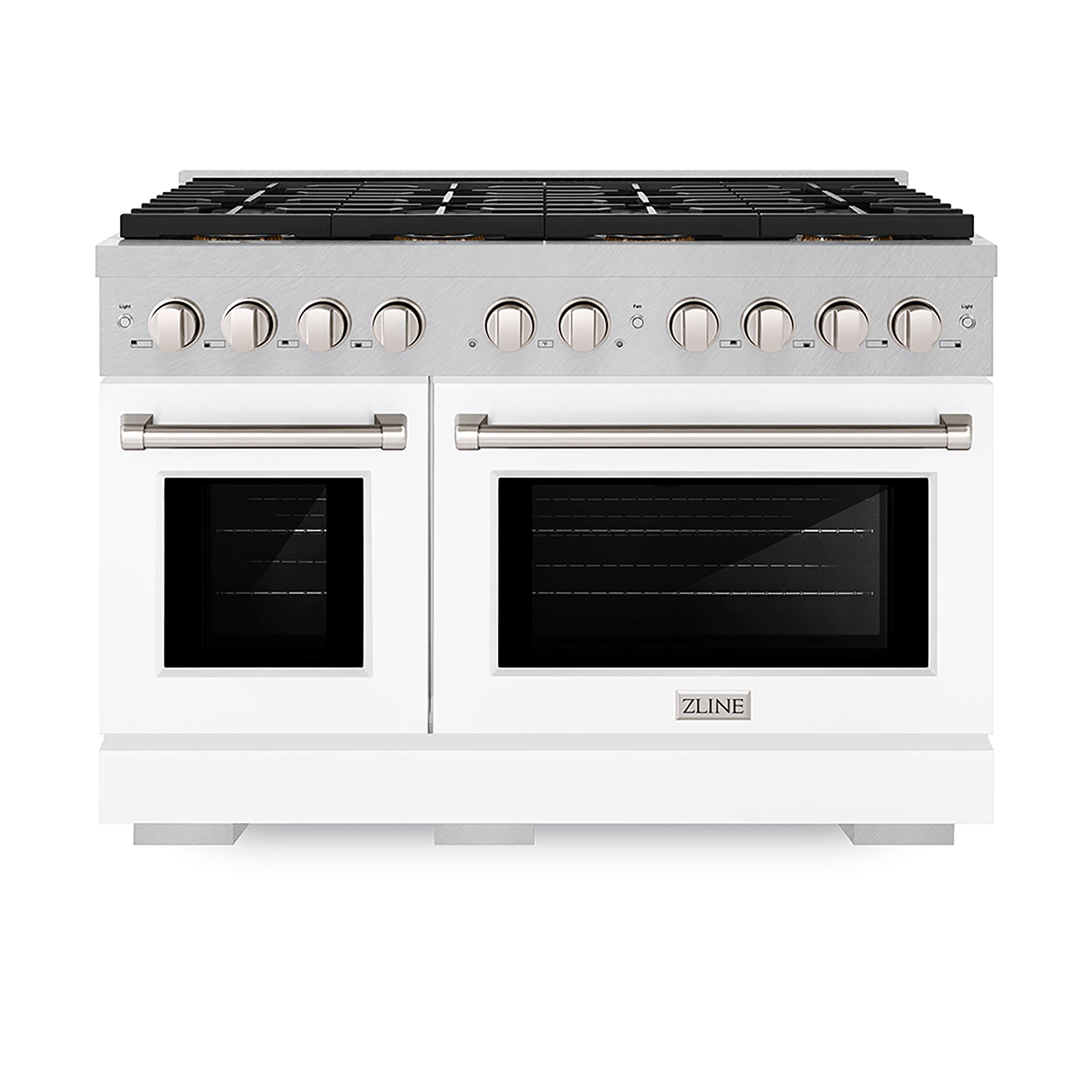 Front. ZLINE - ZLINE 48 in. 6.7 cu. ft. Freestanding Paramount Gas Range with DuoPro Cooktop - Black Matte.
