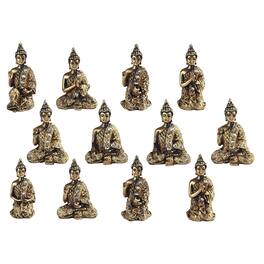 FC Design - 12-PC Miniature Thai Buddha in Different Poses 3.5"H Figurine Set Office Desk Tabletop Home Decor Gift - Multi-Color