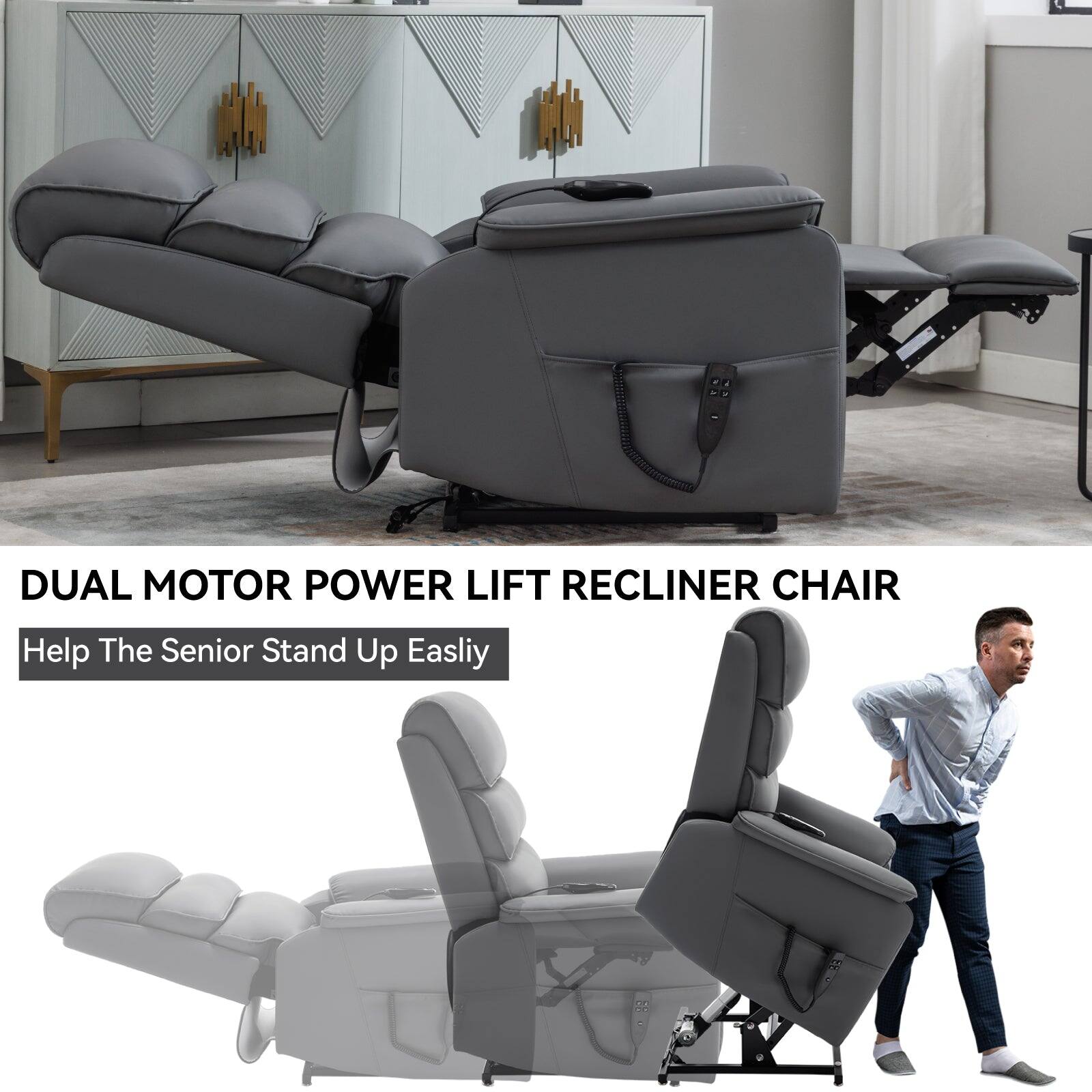 DUAL MOTOR POWER LIFT RECLINER CHAIR  
Help The Senior Stand Up Easily